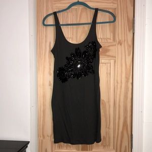 Dark gray and black dress